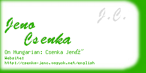 jeno csenka business card